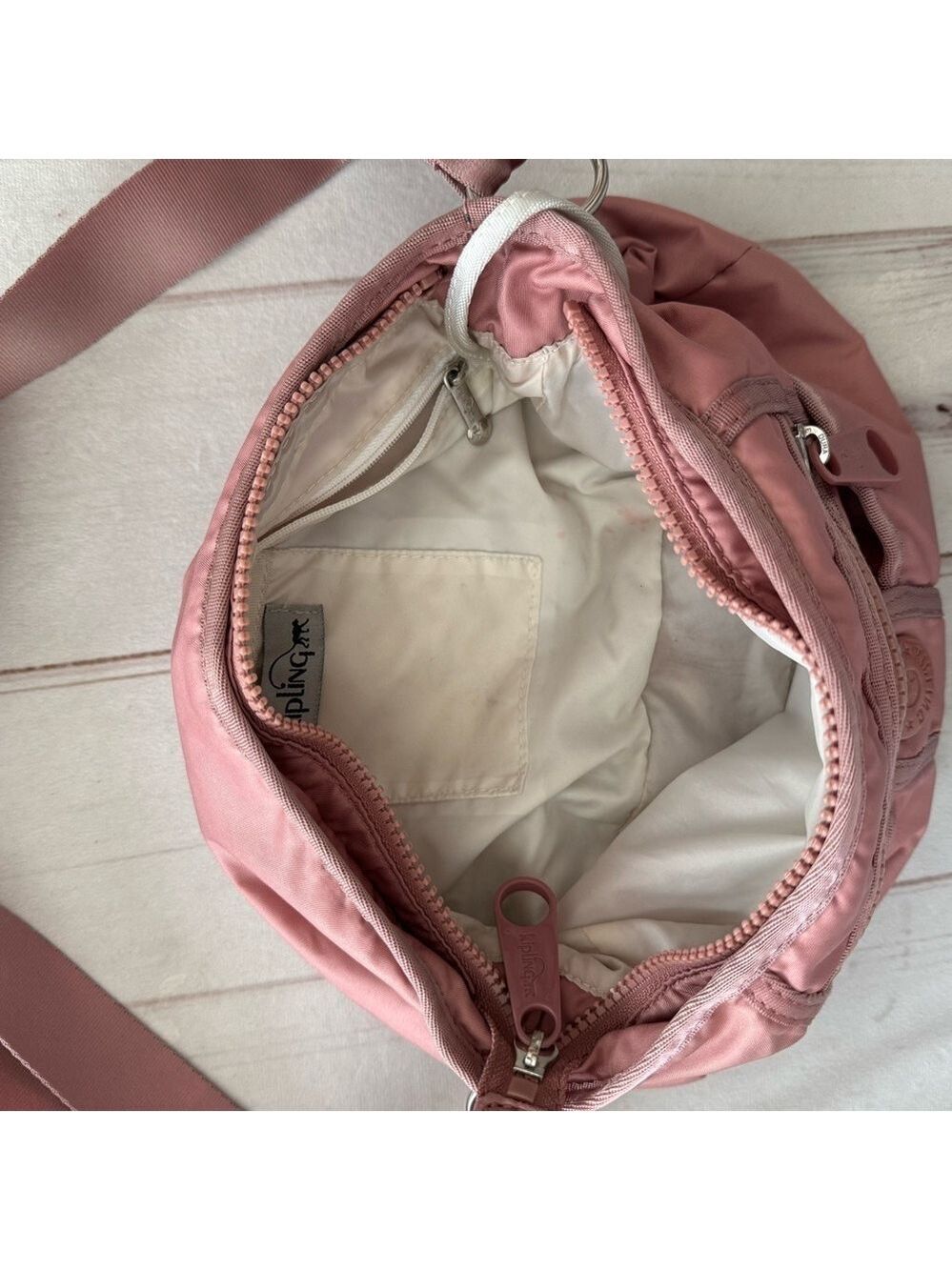 Kipling Dusty Rose Crossbody Bag Small lightweight Everyday Casual Purse Pink - Picture 7 of 16